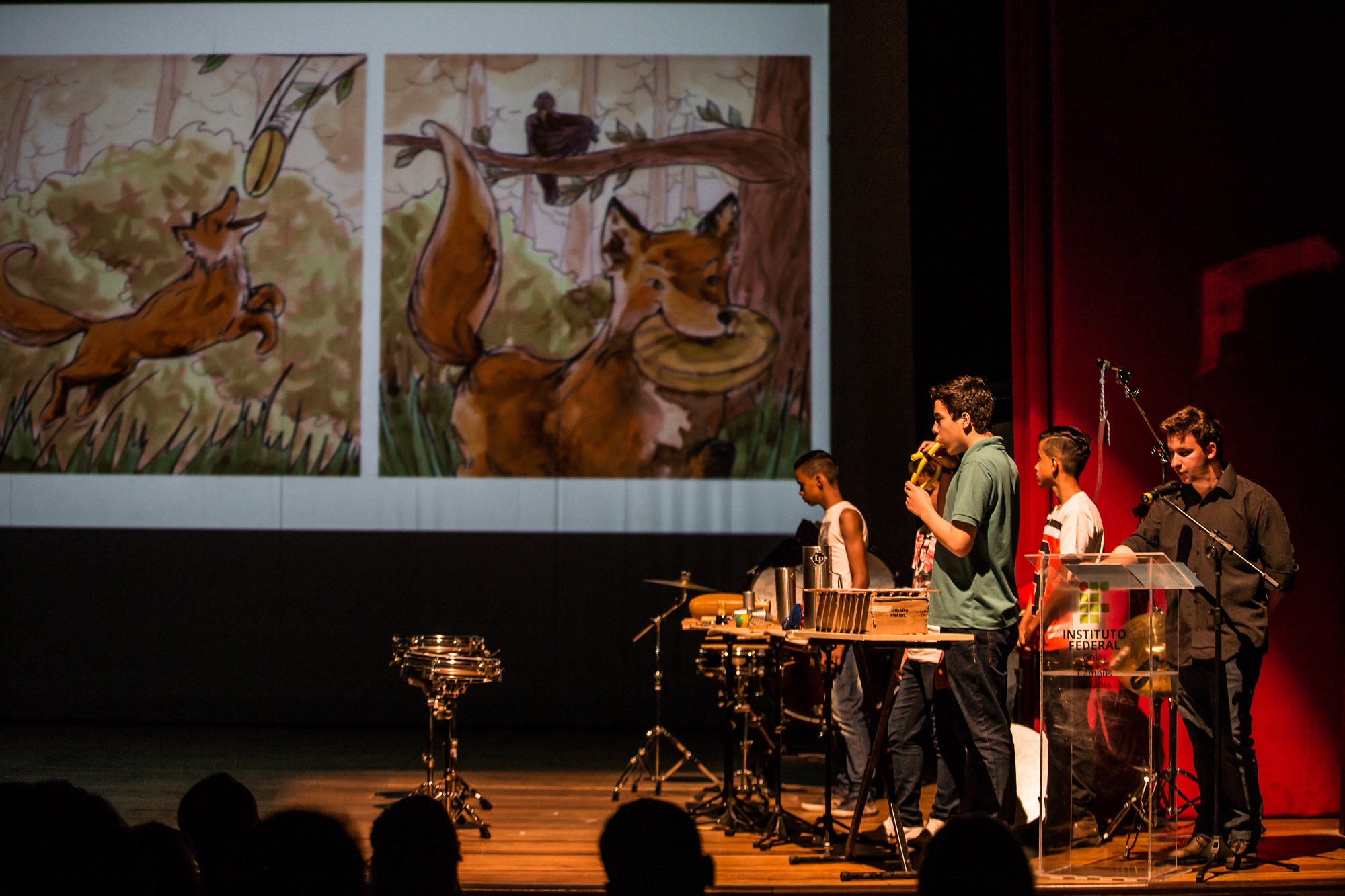 Apresentação das turmas dos cursos de extensão em Música realizada em 2016. Crédito Foto: Rafaella Pessoa.